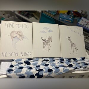 Nursery Animal Canvas Art Set